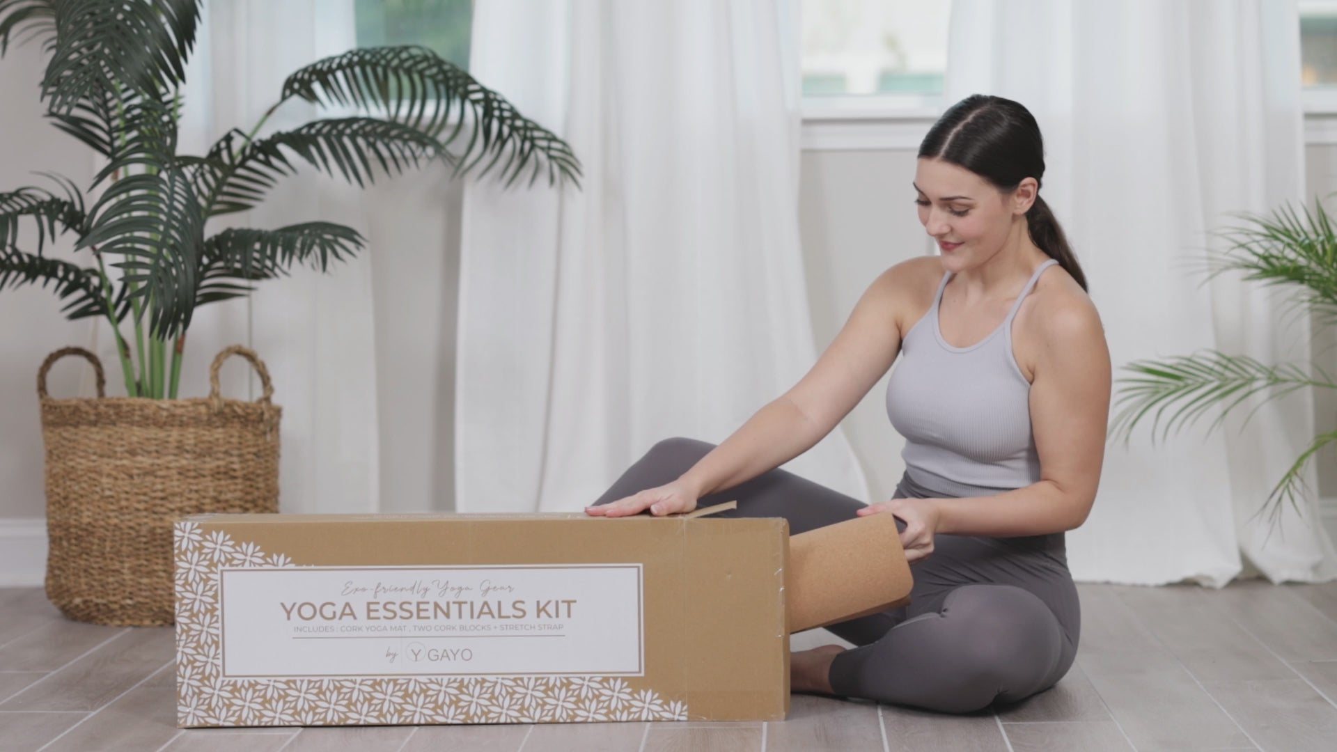 Eco-Friendly Cork Yoga Mat: Premium Quality with Alignment Lines