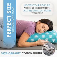Load image into Gallery viewer, Travel Size Yoga Bolster Set with Changeable cover and carry bag,organic cotton yoga bolster, yoga gift for women,Yoga Gift, cotton yoga bolster, yoga bolster for women,  Meditation Support, Sustainable Yoga Gear, Yoga Accessories, Eco-Friendly Yoga Gear, Yoga Gift for wife,  Yoga Gift for Mom, Yoga Gift for friend, Yoga Gift for sister, Yoga Gift for myself, Yoga Gift for men
